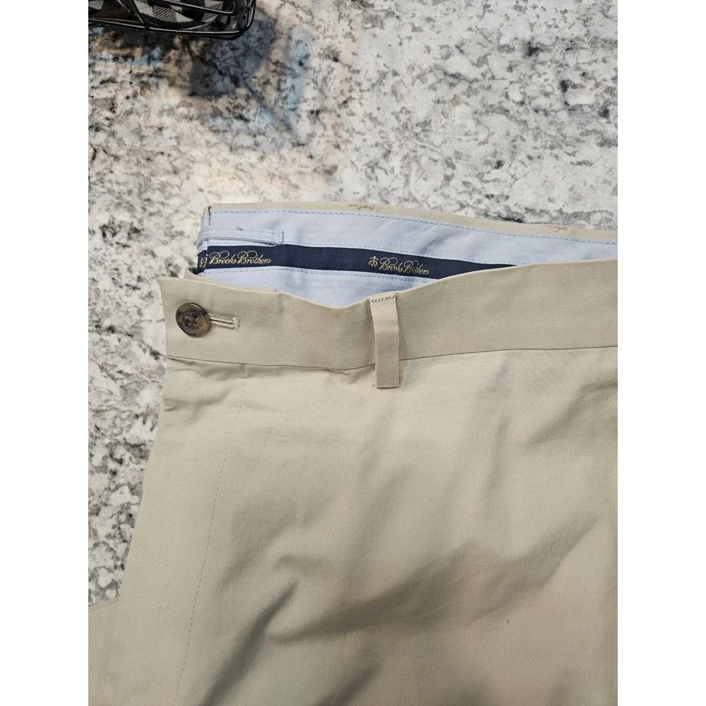 Brooks Brothers Mens Khaki Chino Pants Straight Fit W38 L30 Cotton KY Derby Wear - Picture 4 of 5